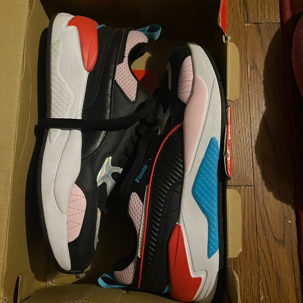 Puma X-Ray Square Black and Pink Sneakers